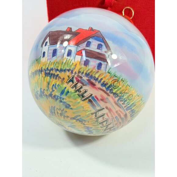 Glass Hand Painted ornament | Race Point MA Lighthouse Glass handpainted w Box - Picture 2 of 12